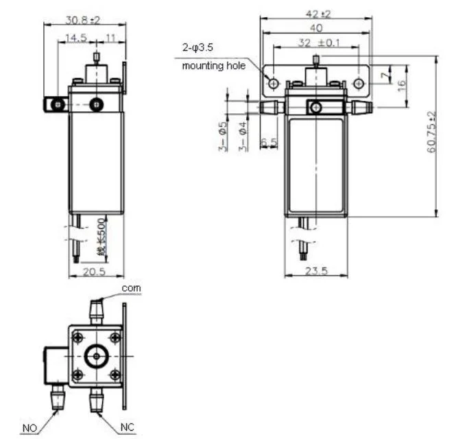 Diaphragm Type Solenoid Valve, 3 Way 1032series Valve (1032-3) , Medical Valve, Environmental Protection Valve, Liquid Valve