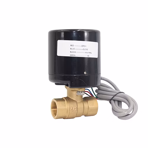 Vanne à bille motorisée électrique à 3 voies, actionneur rotatif, vanne de dérivation de mélange d'eau thermostatique avec aspirateur électrique